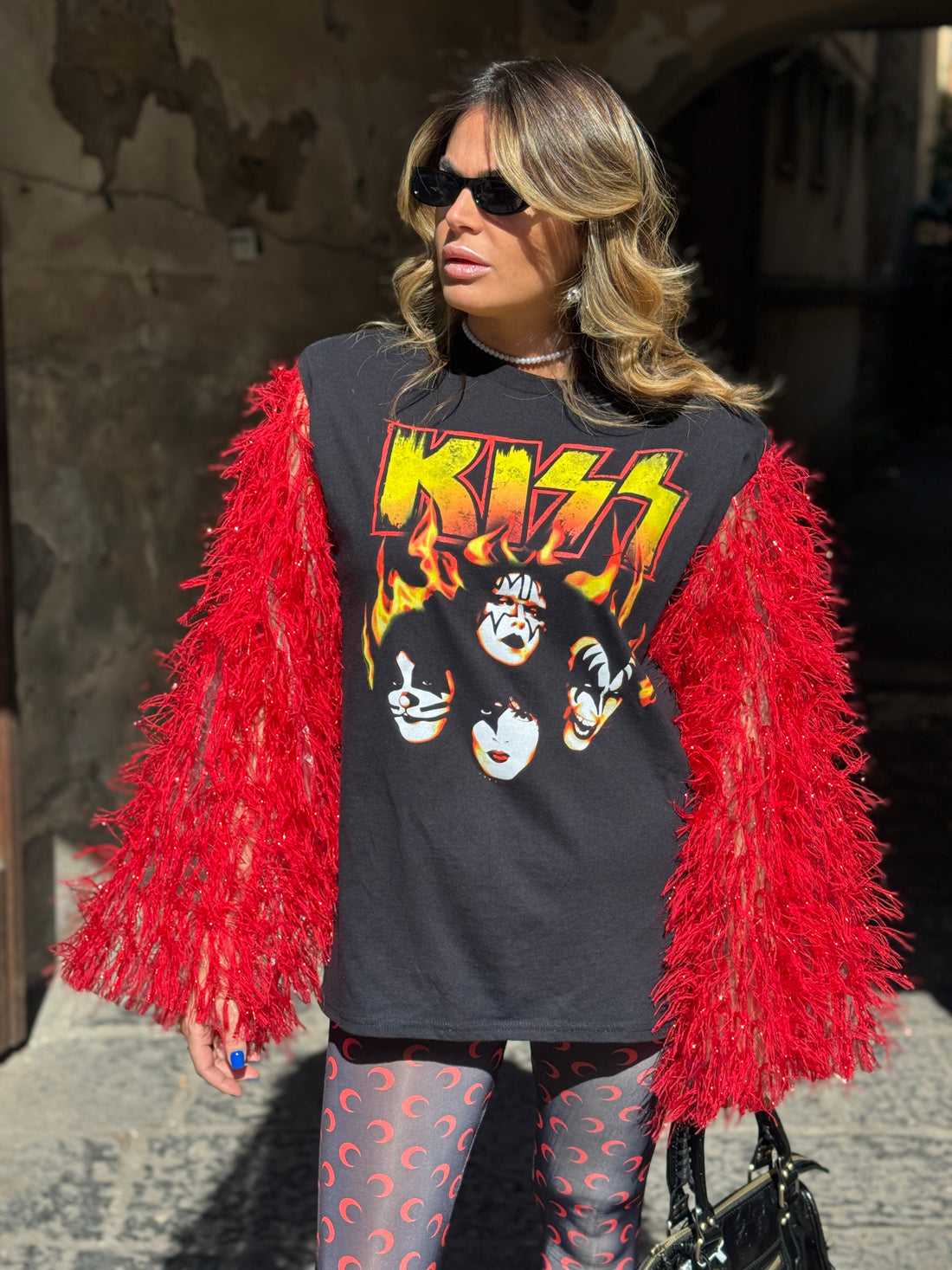 T-Shirt Rock Kiss Pompon
