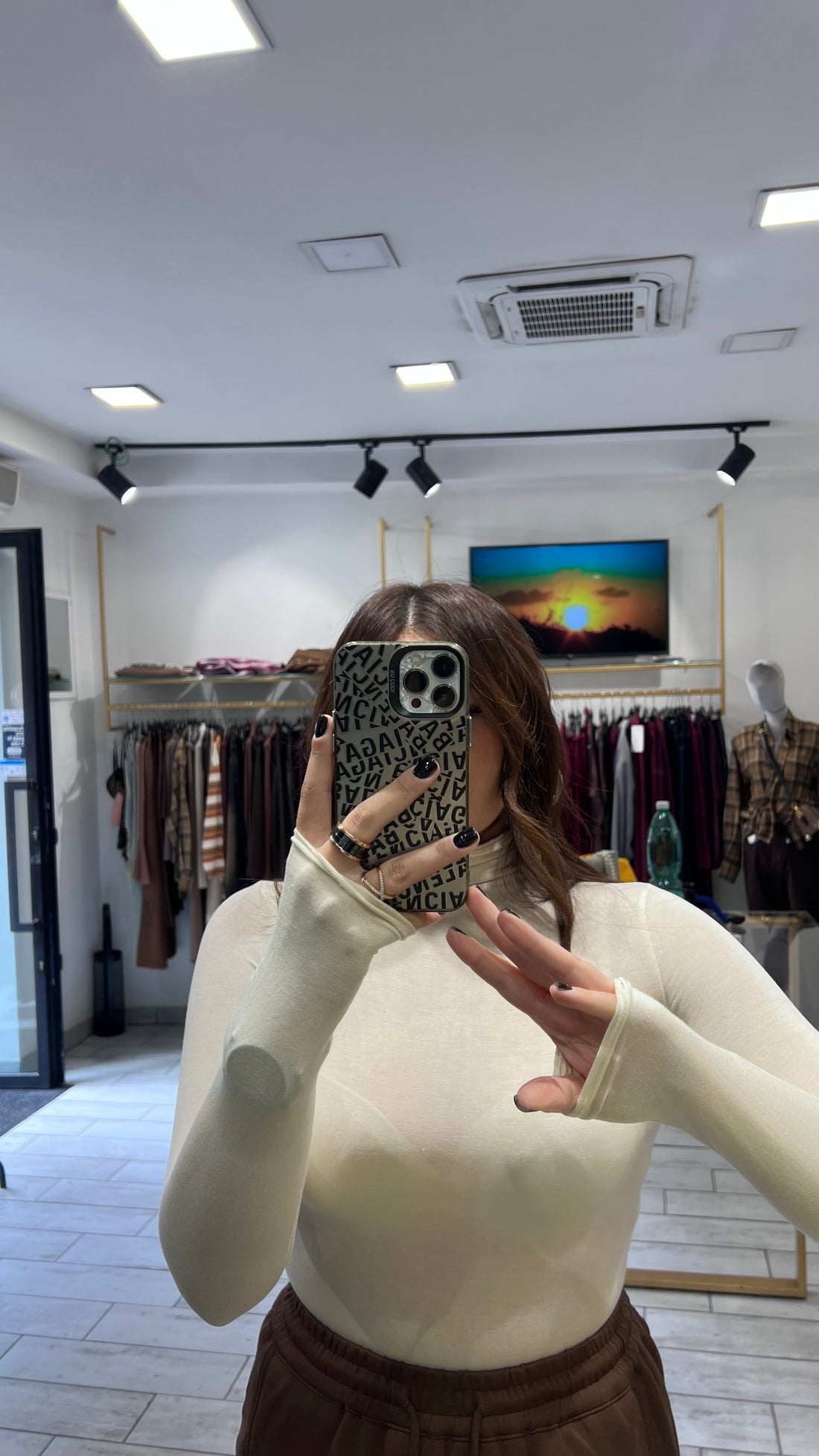 Maglia Manuela a collo alto Panna