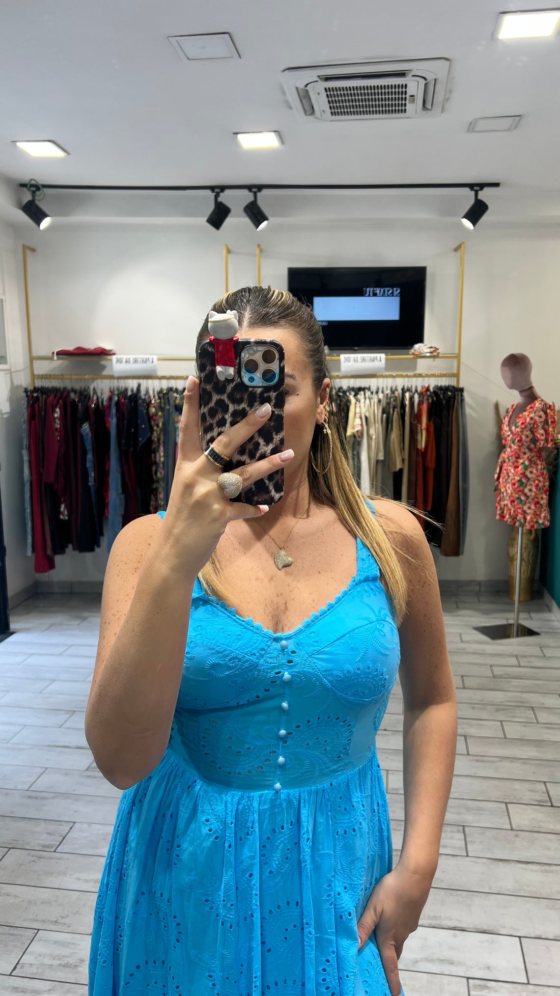Dress Vientha Turchese in pizzo San Gallo