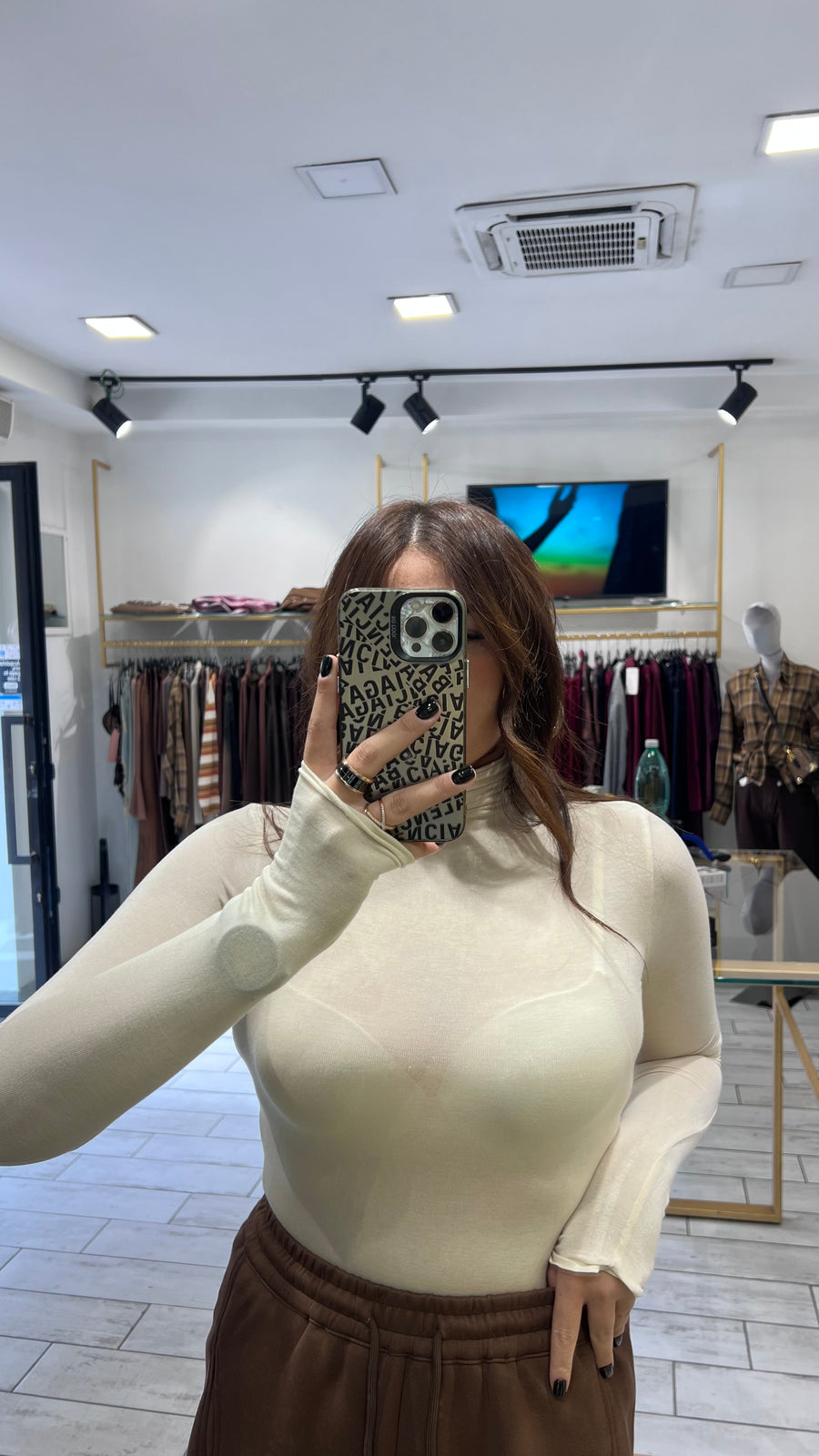 Maglia Manuela a collo alto Panna