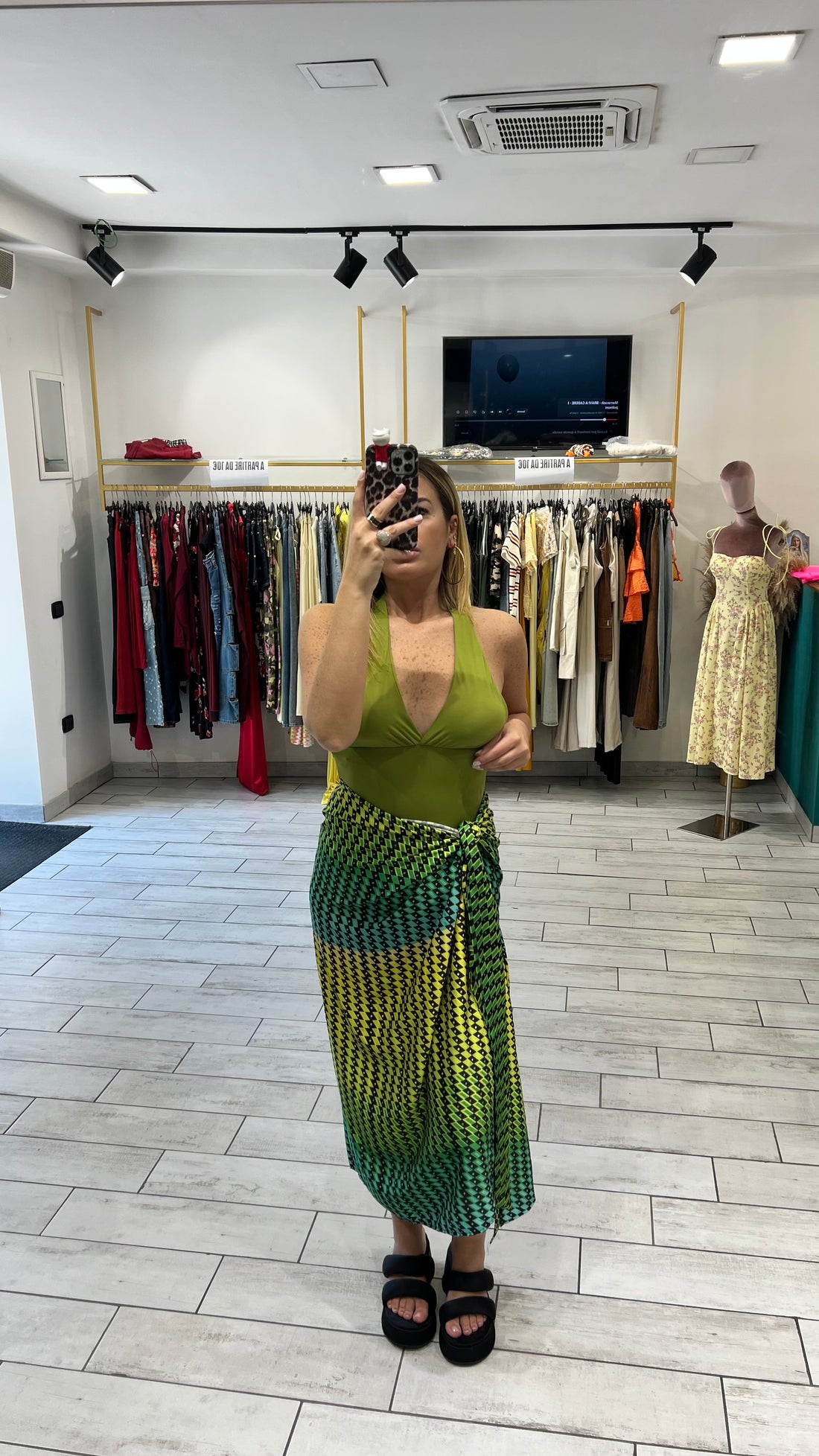Gonna Pareo Verde/Giallo