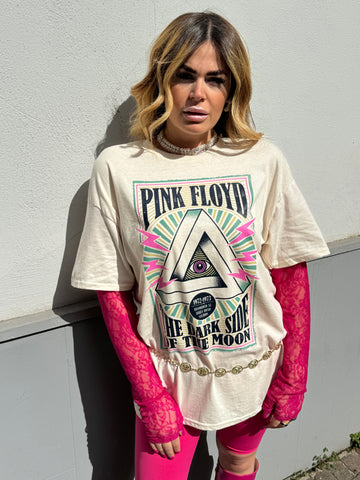 T-Shirt Rock Pink Floyd Lace Moon