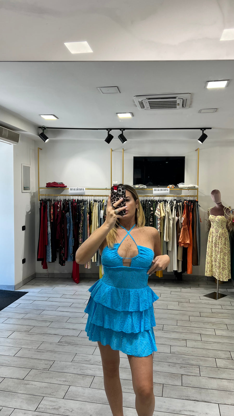 Mini Dress San Gallo Turchese