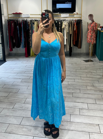 Dress Vientha Turchese in pizzo San Gallo