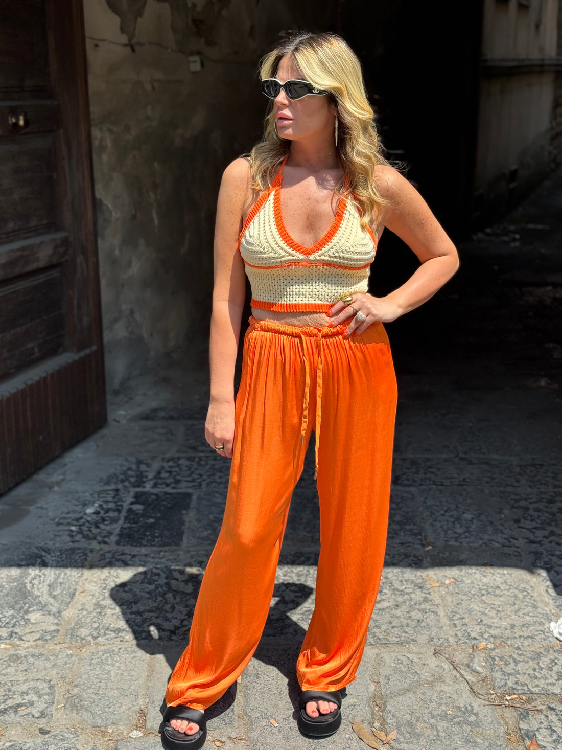 Pantalone Satin Arancio