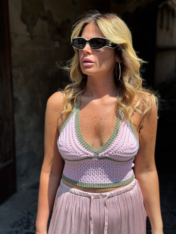 Top in filo Rosa