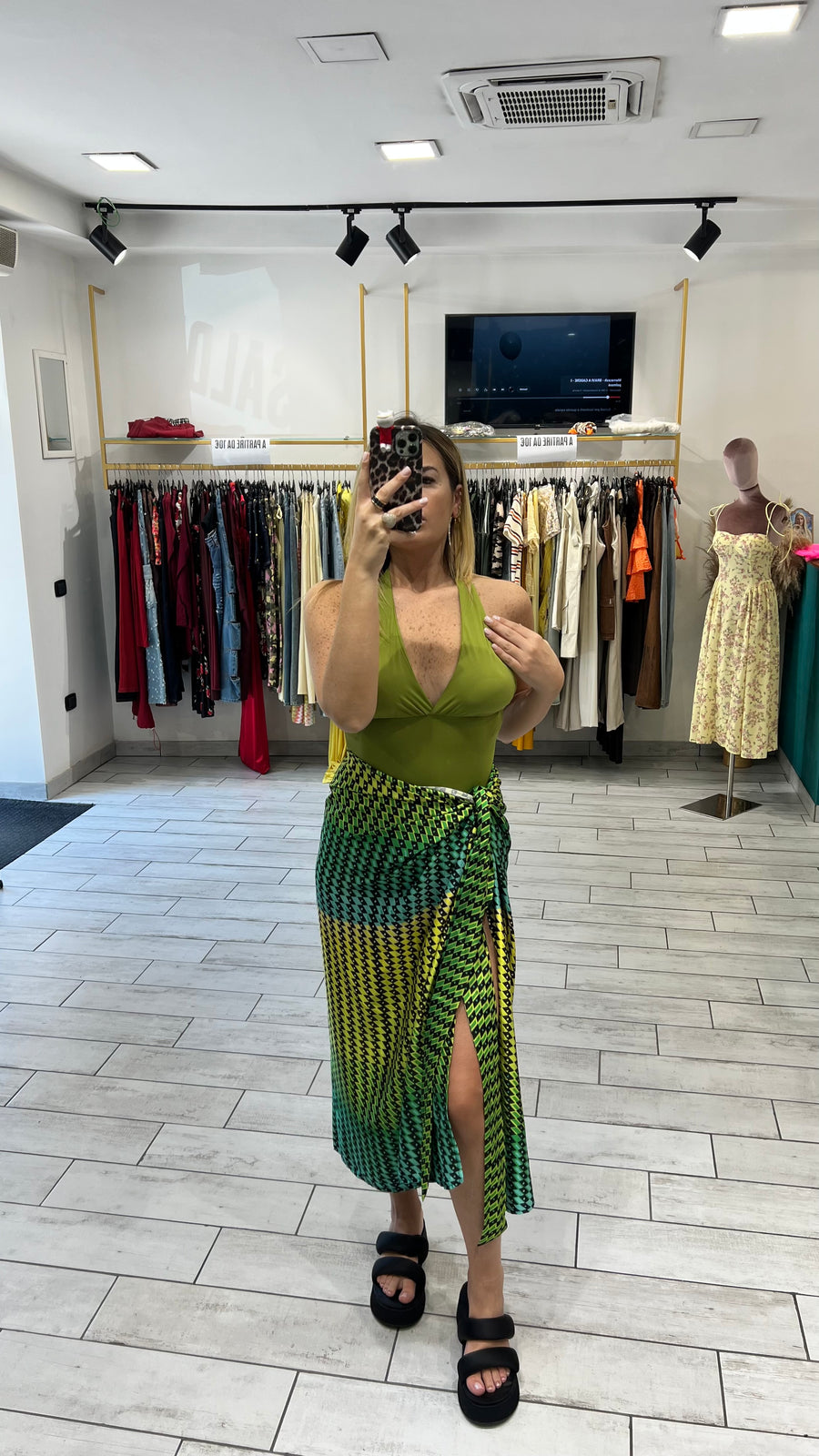 Gonna Pareo Verde/Giallo