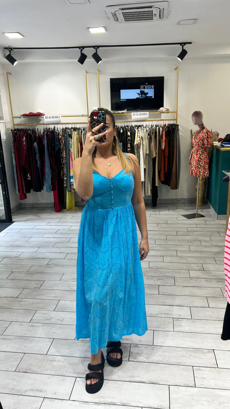 Dress Vientha Turchese in pizzo San Gallo