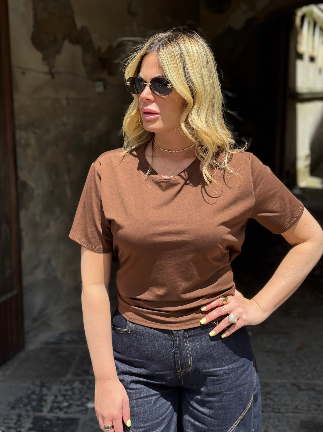 T-Shirt Alaia Marrone