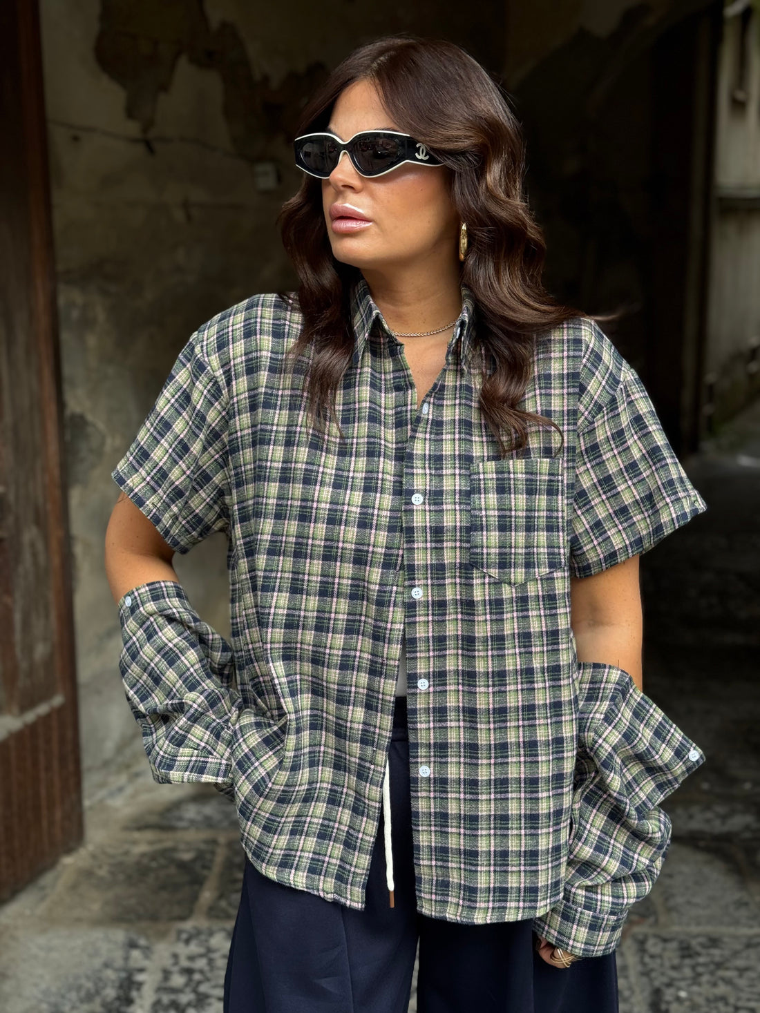 Camicia Willy Verde/Blu