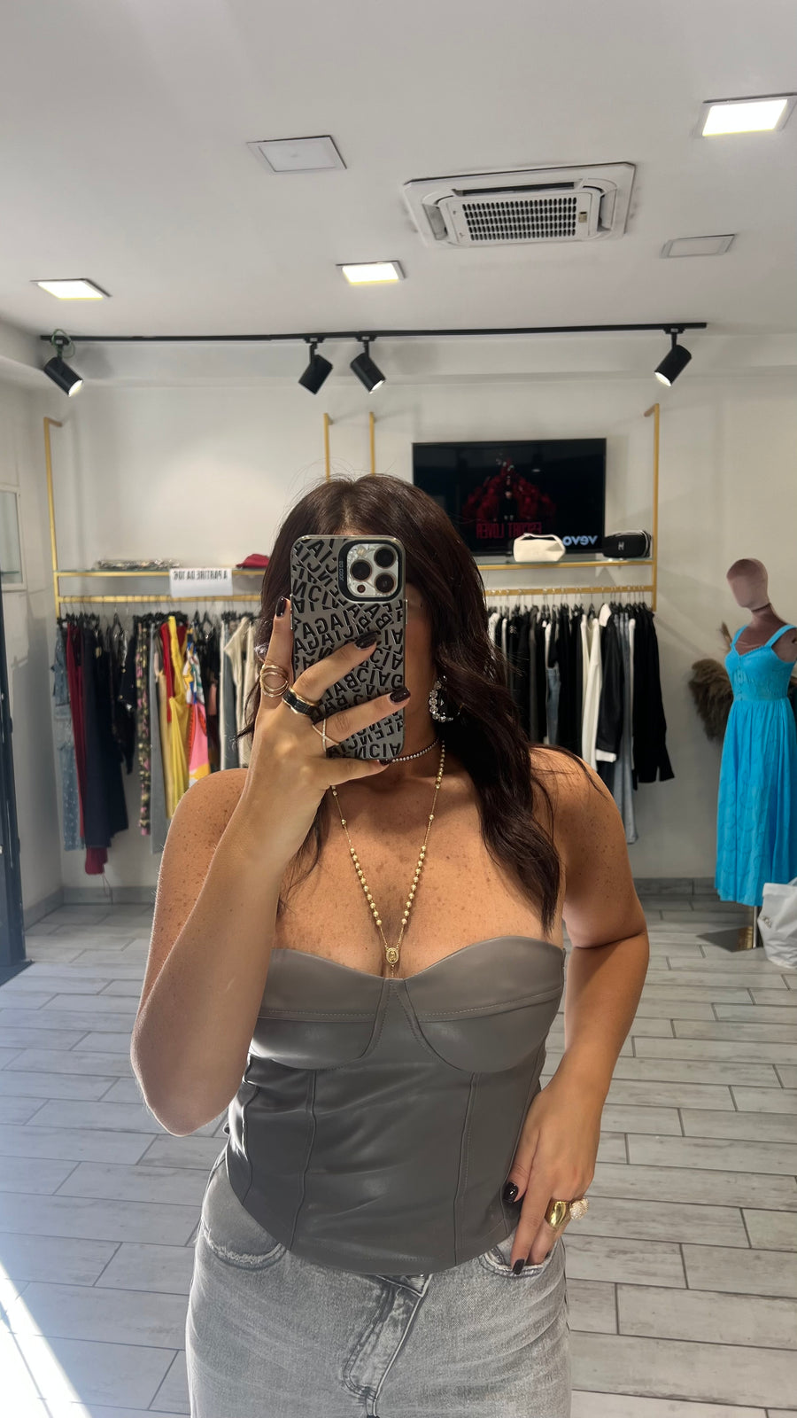 Bustino Adriel ecopelle Grigio