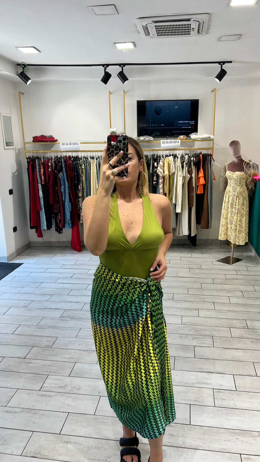 Gonna Pareo Verde/Giallo
