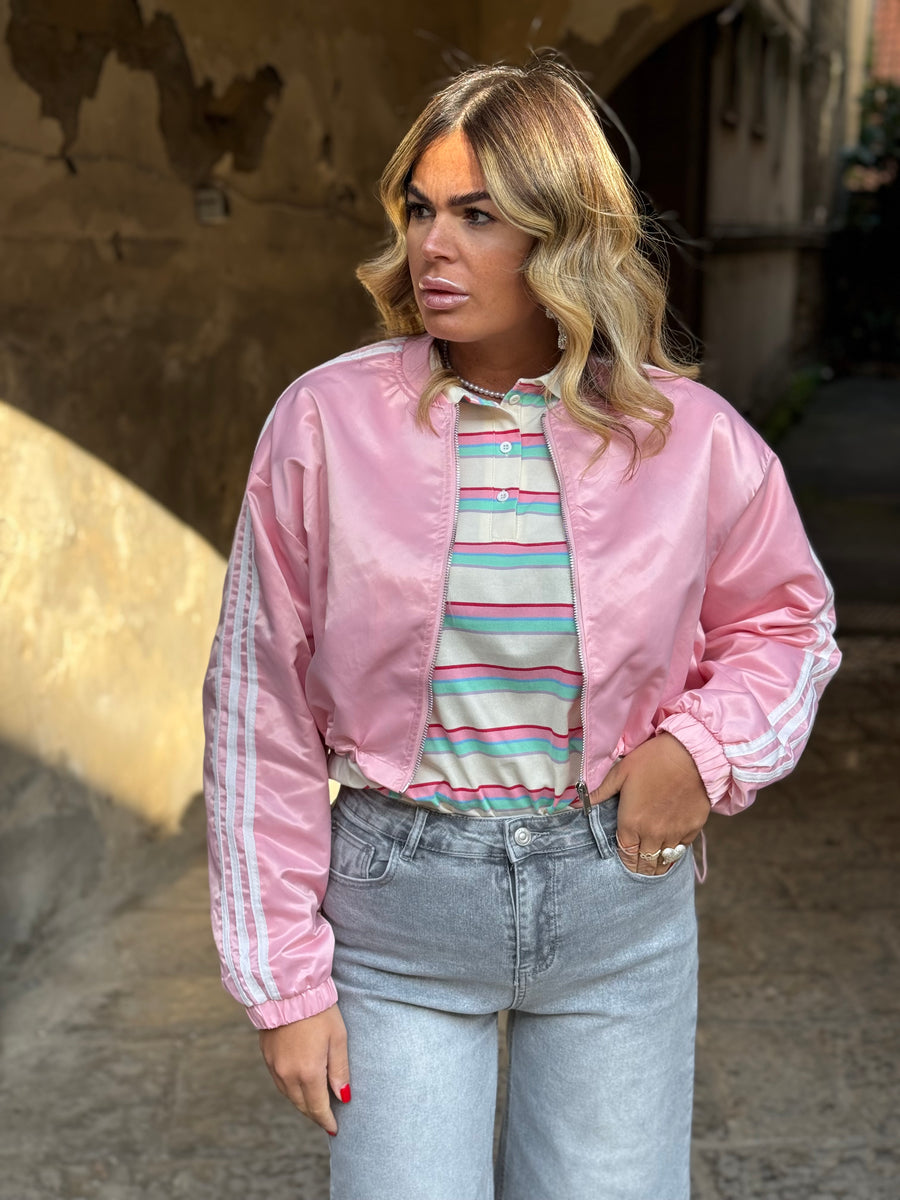 Giubbino Stripes Rosa