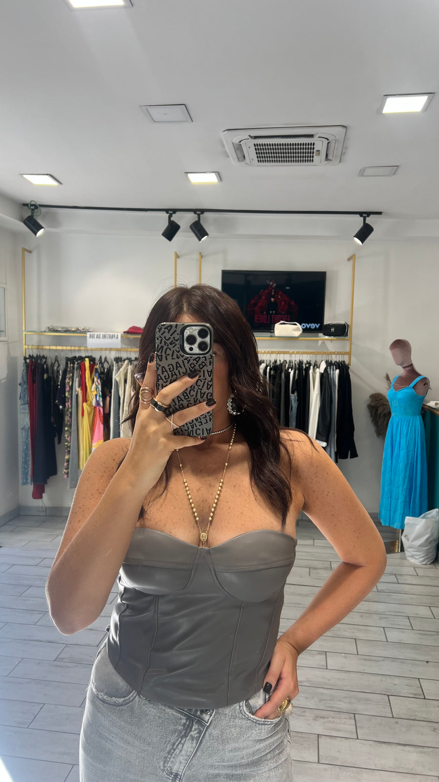 Bustino Adriel ecopelle Grigio