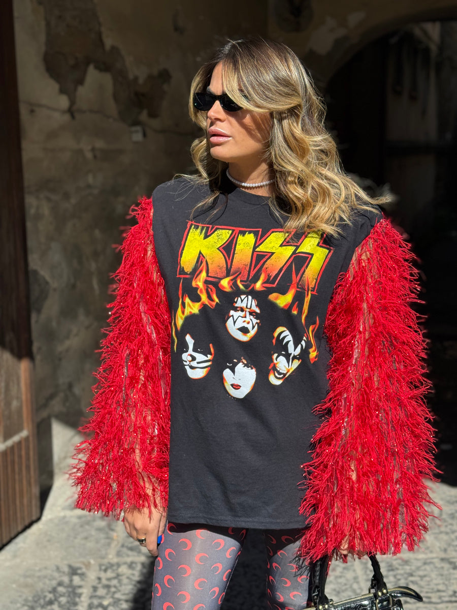 T-Shirt Rock Kiss Pompon