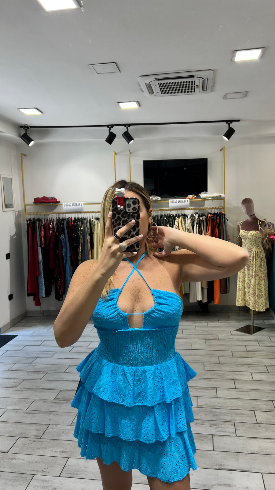 Mini Dress San Gallo Turchese