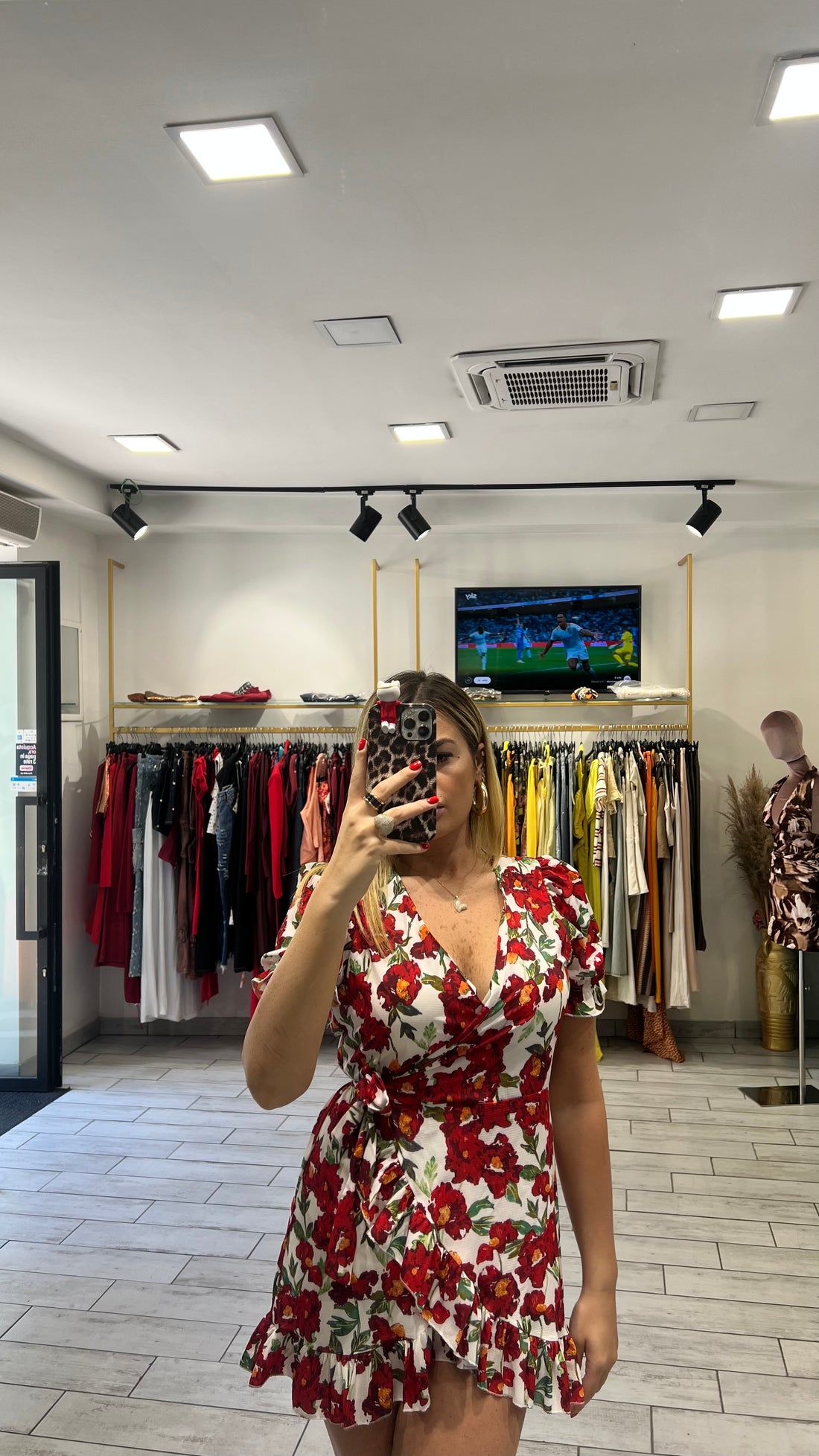 Dress a incrocio Rosso e Bianco