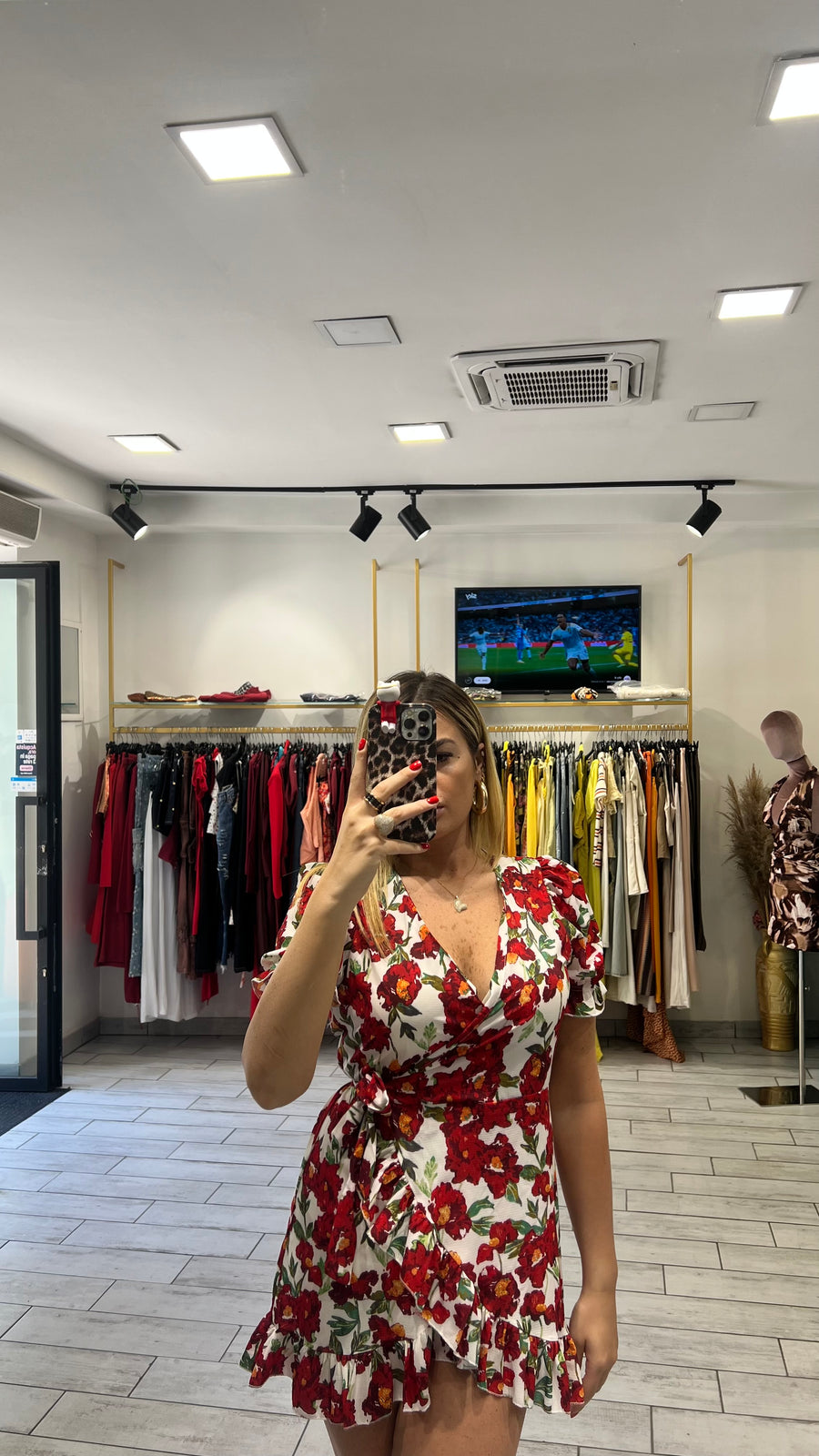 Dress a incrocio Rosso e Bianco