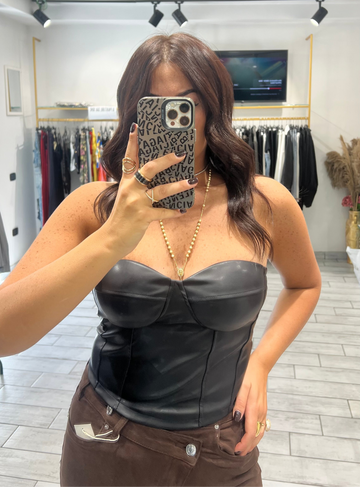 Bustino Adriel ecopelle Nero