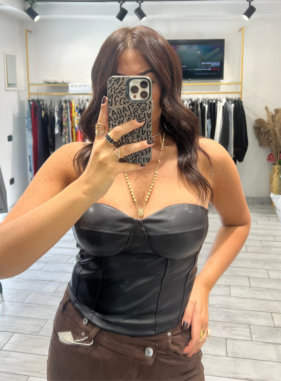 Bustino Adriel ecopelle Nero