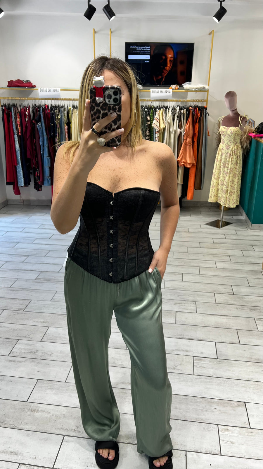 Pantalone Satin Verde