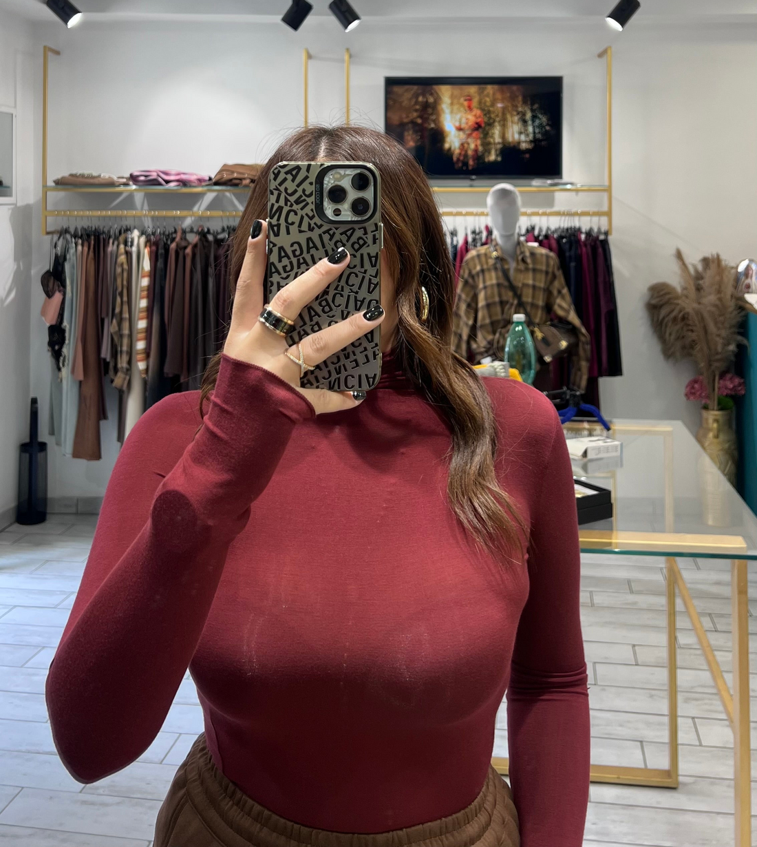 Maglia Manuela a collo alto Bordo