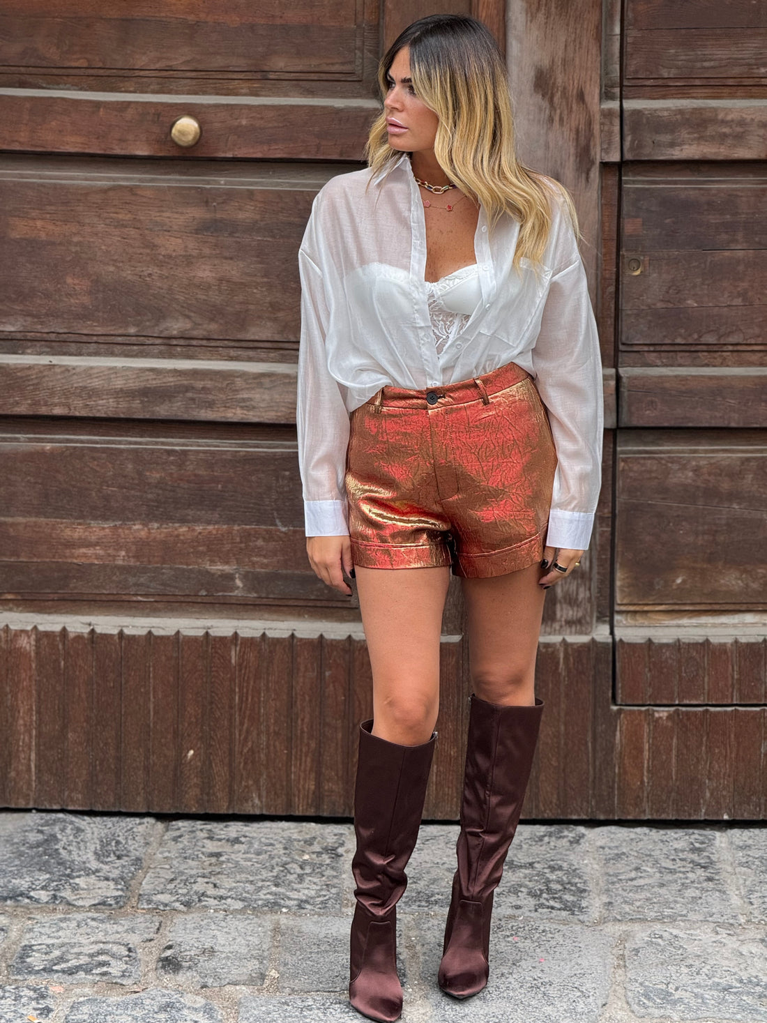 Pantaloncino Miami Rosso-Arancio/Oro