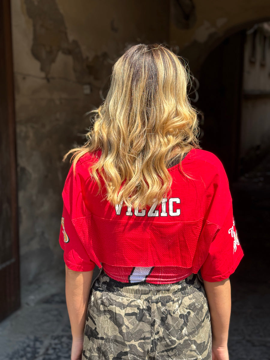 Top Lea con coprispalle Rosso