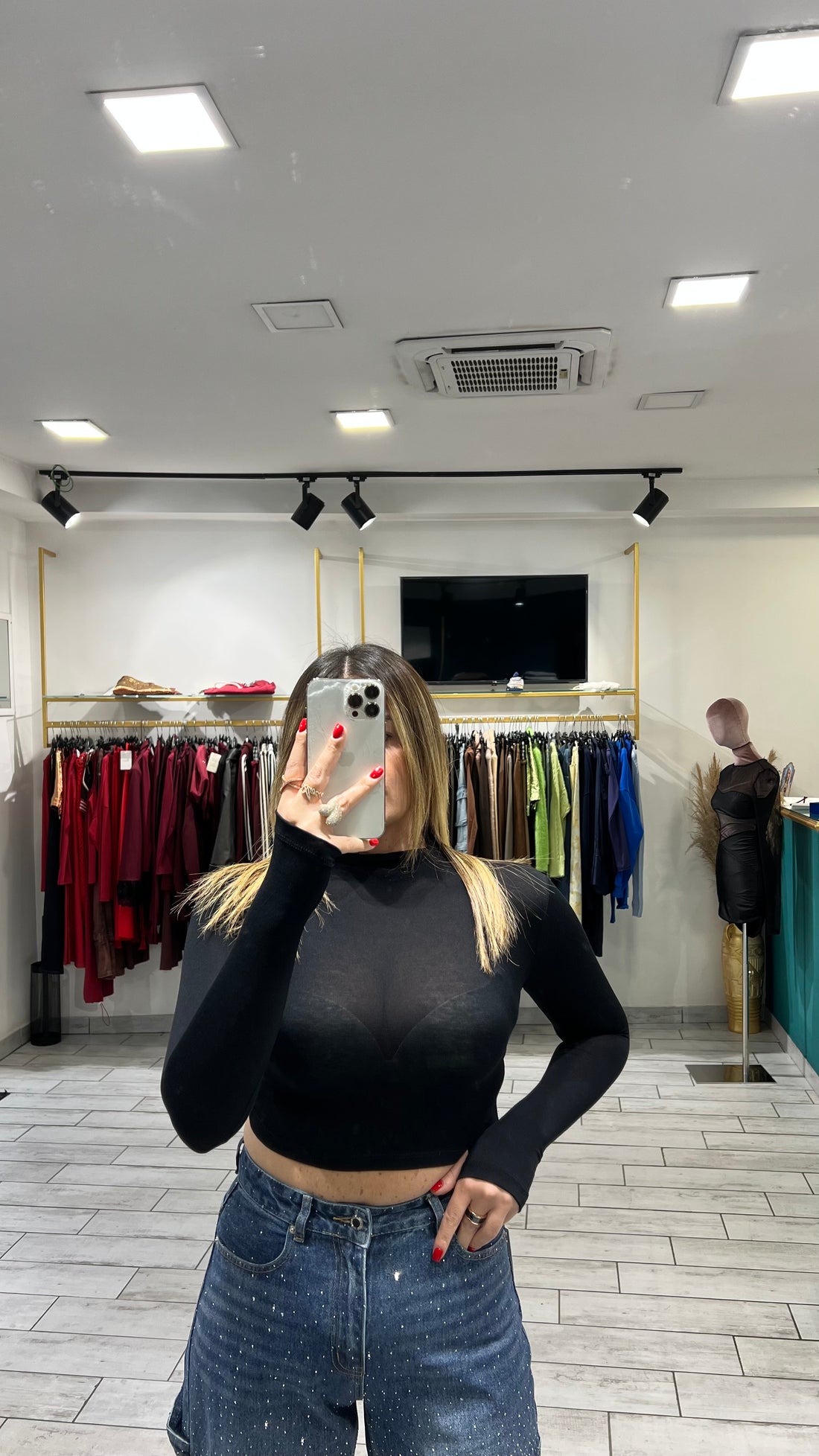 Maglia Crop Isa Nera