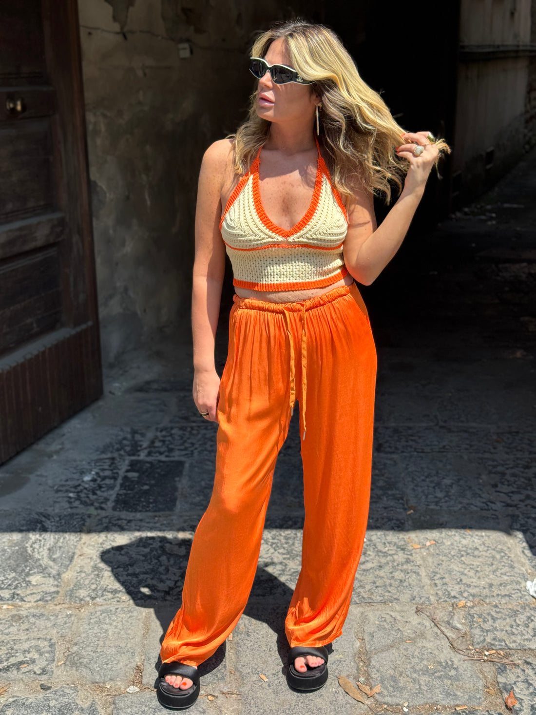 Pantalone Satin Arancio