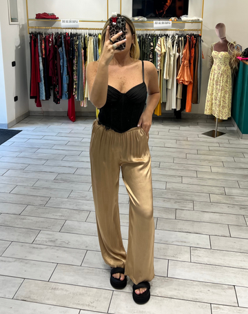 Pantalone Satin Oro