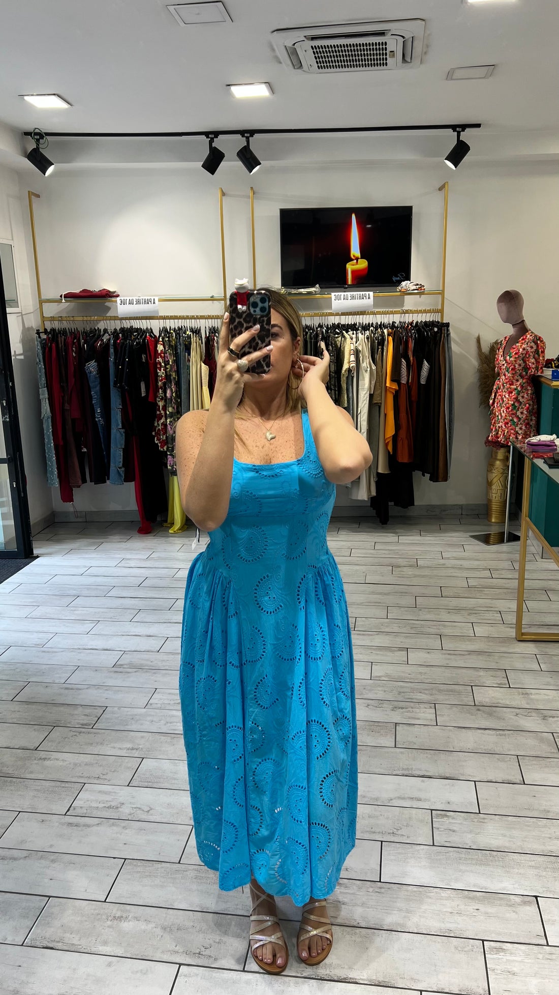 Dress Syl Turchese in pizzo San Gallo