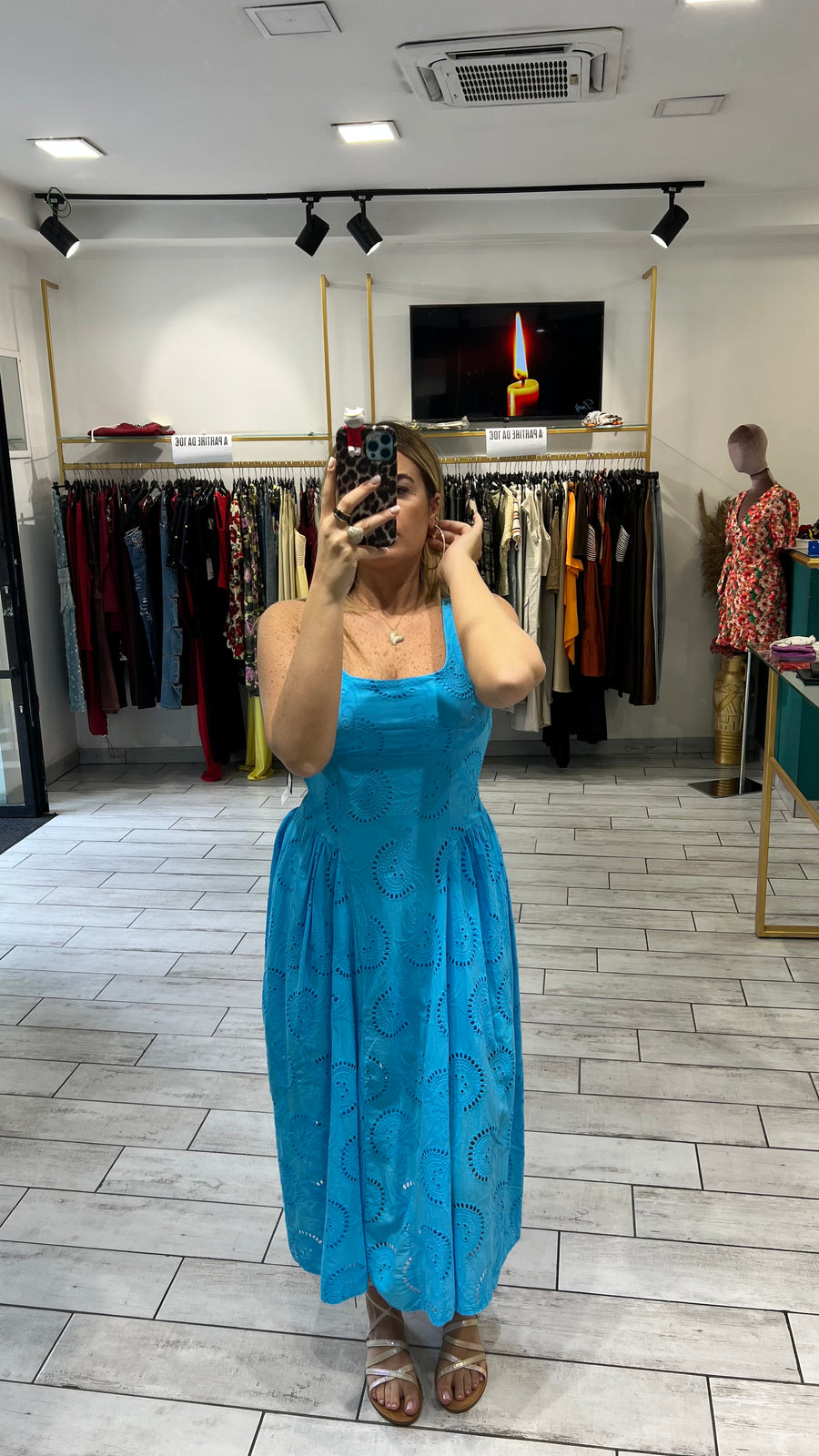 Dress Syl Turchese in pizzo San Gallo