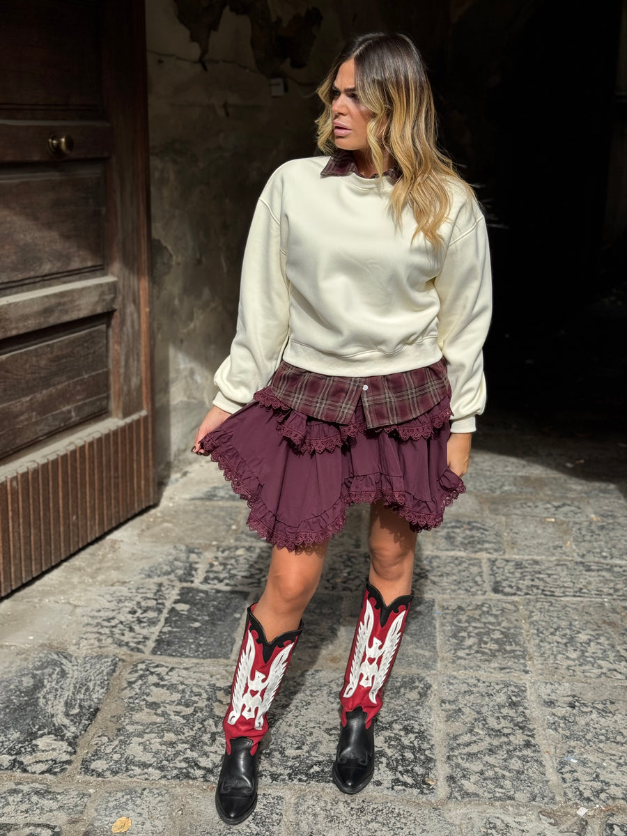 Gonna Brooke Bordo a pantaloncino