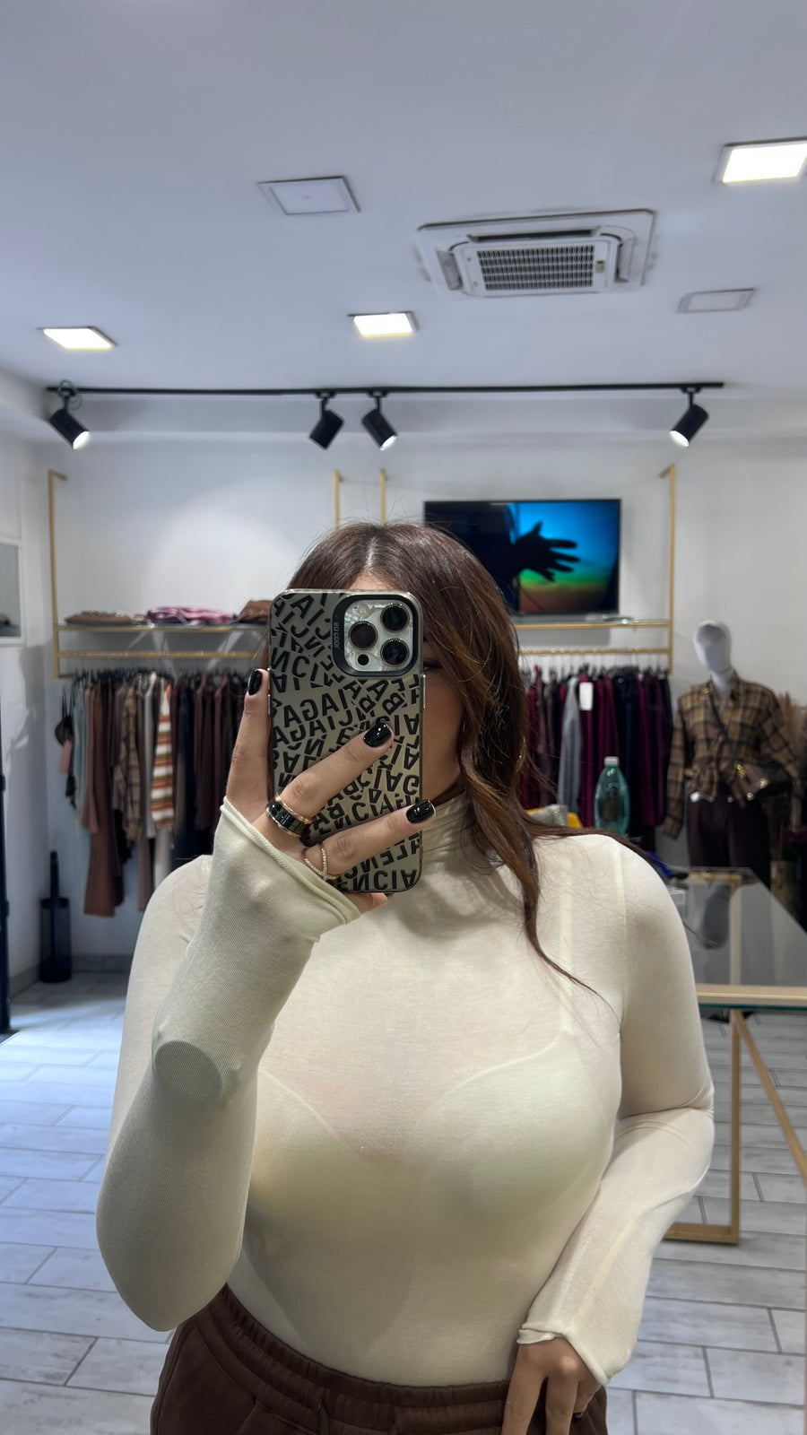 Maglia Manuela a collo alto Panna