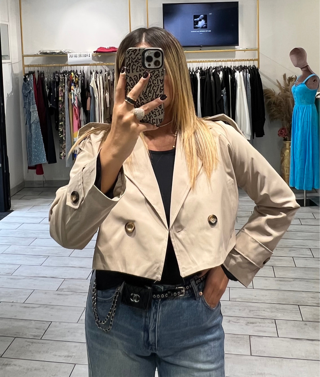 Trench Crop Mity Beige